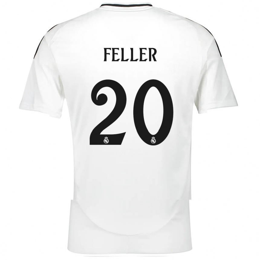 Niño Fútbol Camiseta Naomie Feller #20 Blanco 1ª Equipación 2024/25 Argentina