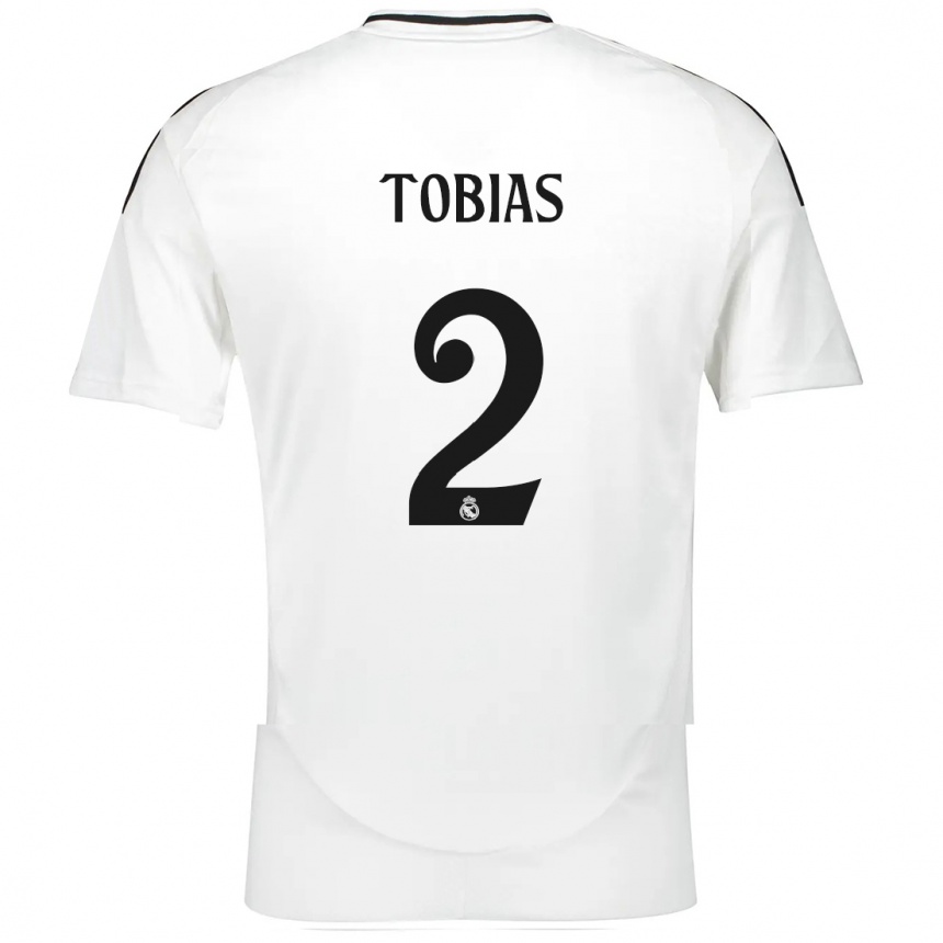 Niño Fútbol Camiseta Vinícius Tobias #2 Blanco 1ª Equipación 2024/25 Argentina