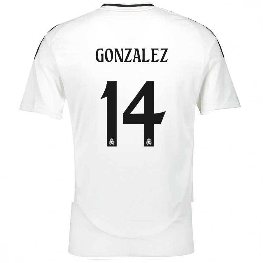 Niño Fútbol Camiseta David González #14 Blanco 1ª Equipación 2024/25 Argentina