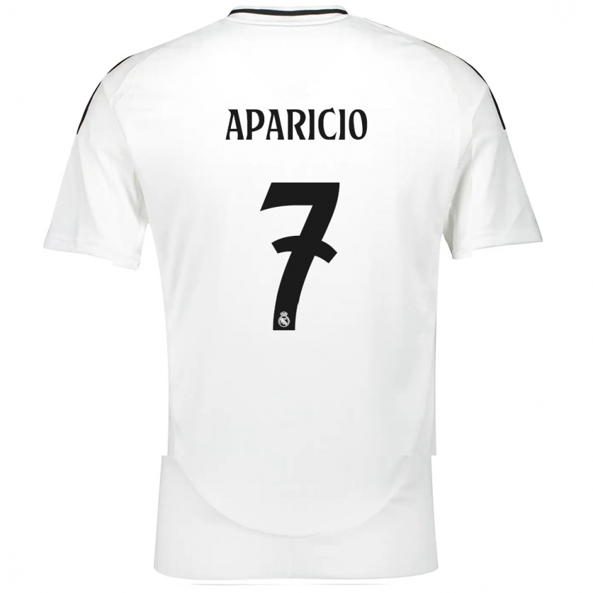 Niño Fútbol Camiseta Esteban Aparicio #7 Blanco 1ª Equipación 2024/25 Argentina