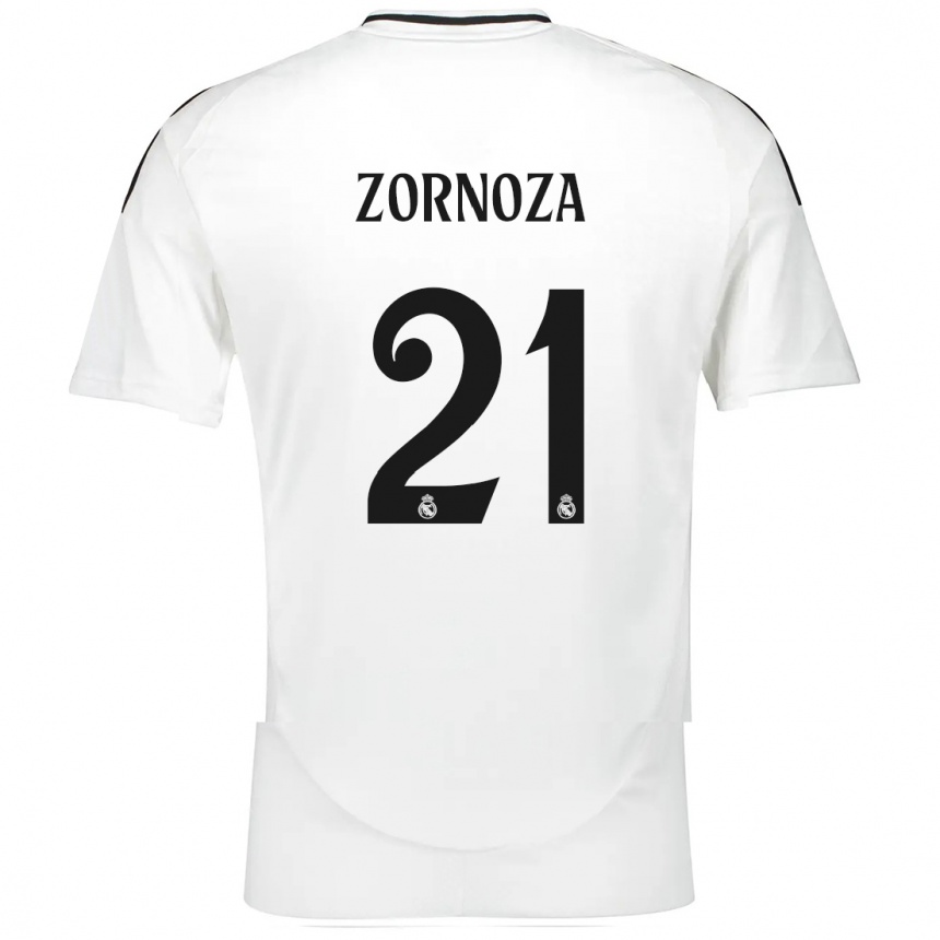 Niño Fútbol Camiseta Claudia Zornoza #21 Blanco 1ª Equipación 2024/25 Argentina