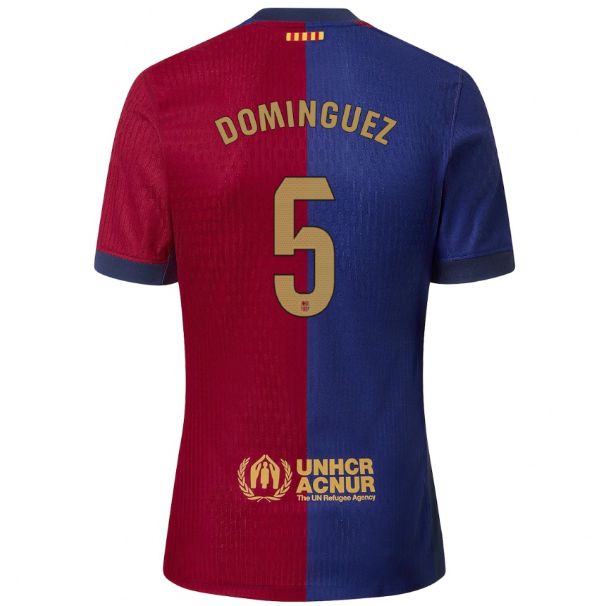 Niño Fútbol Camiseta Sergi Dominguez #5 Azul Rojo 1ª Equipación 2024/25 Argentina