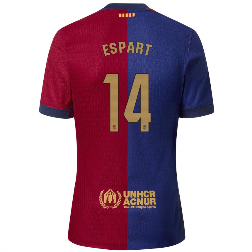 Niño Fútbol Camiseta Xavi Espart #14 Azul Rojo 1ª Equipación 2024/25 Argentina