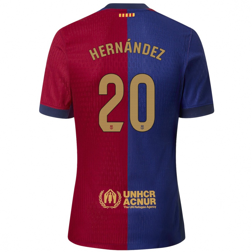 Niño Fútbol Camiseta Unai Hernández #20 Azul Rojo 1ª Equipación 2024/25 Argentina