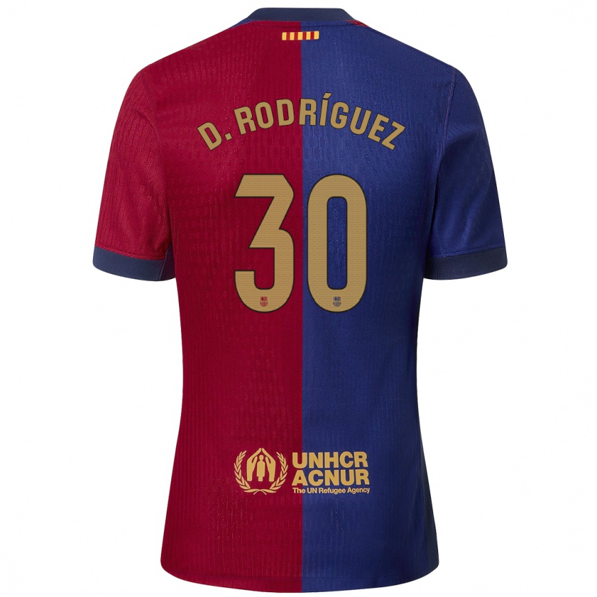 Niño Fútbol Camiseta Dani Rodríguez #30 Azul Rojo 1ª Equipación 2024/25 Argentina