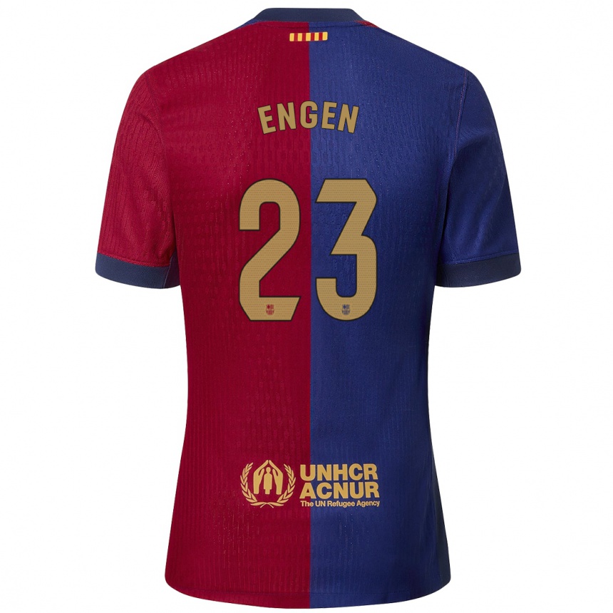 Niño Fútbol Camiseta Ingrid Engen #23 Azul Rojo 1ª Equipación 2024/25 Argentina