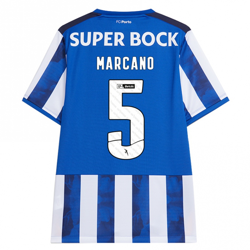 Niño Fútbol Camiseta Ivan Marcano #5 Azul Blanco 1ª Equipación 2024/25 Argentina