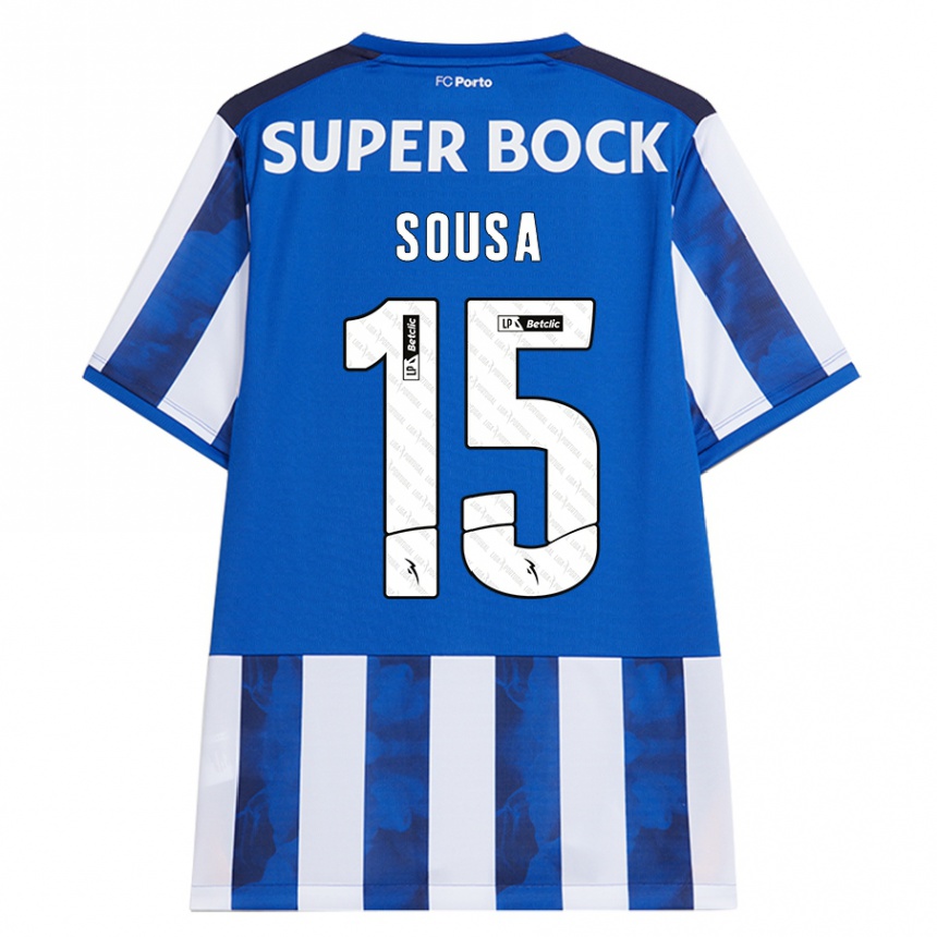 Niño Fútbol Camiseta Vasco Sousa #15 Azul Blanco 1ª Equipación 2024/25 Argentina