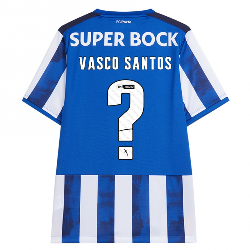 Niño Fútbol Camiseta Vasco Santos #0 Azul Blanco 1ª Equipación 2024/25 Argentina