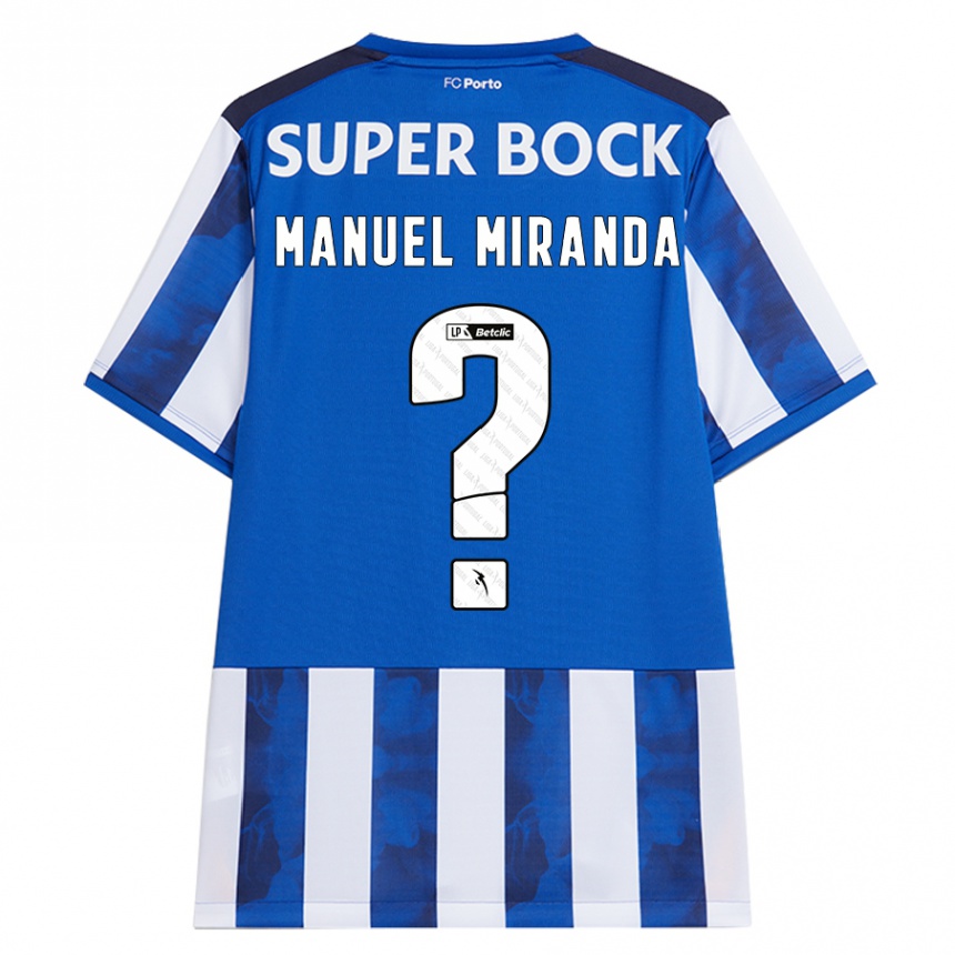 Niño Fútbol Camiseta Manuel Miranda #0 Azul Blanco 1ª Equipación 2024/25 Argentina