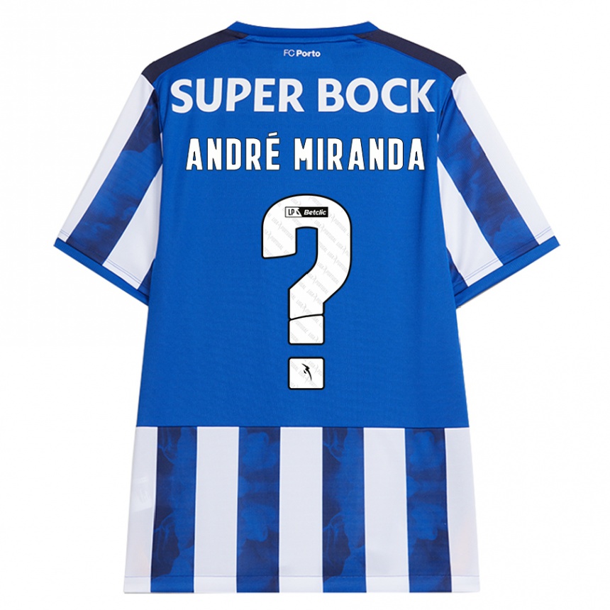 Niño Fútbol Camiseta André Miranda #0 Azul Blanco 1ª Equipación 2024/25 Argentina