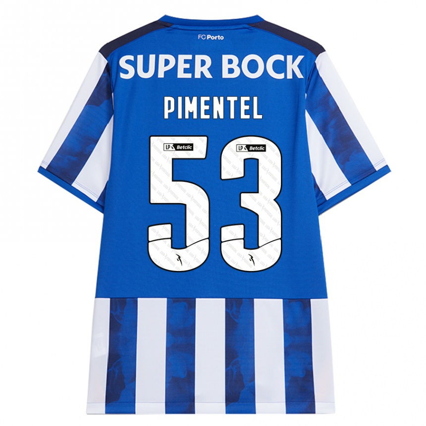 Niño Fútbol Camiseta Eric Pimentel #53 Azul Blanco 1ª Equipación 2024/25 Argentina