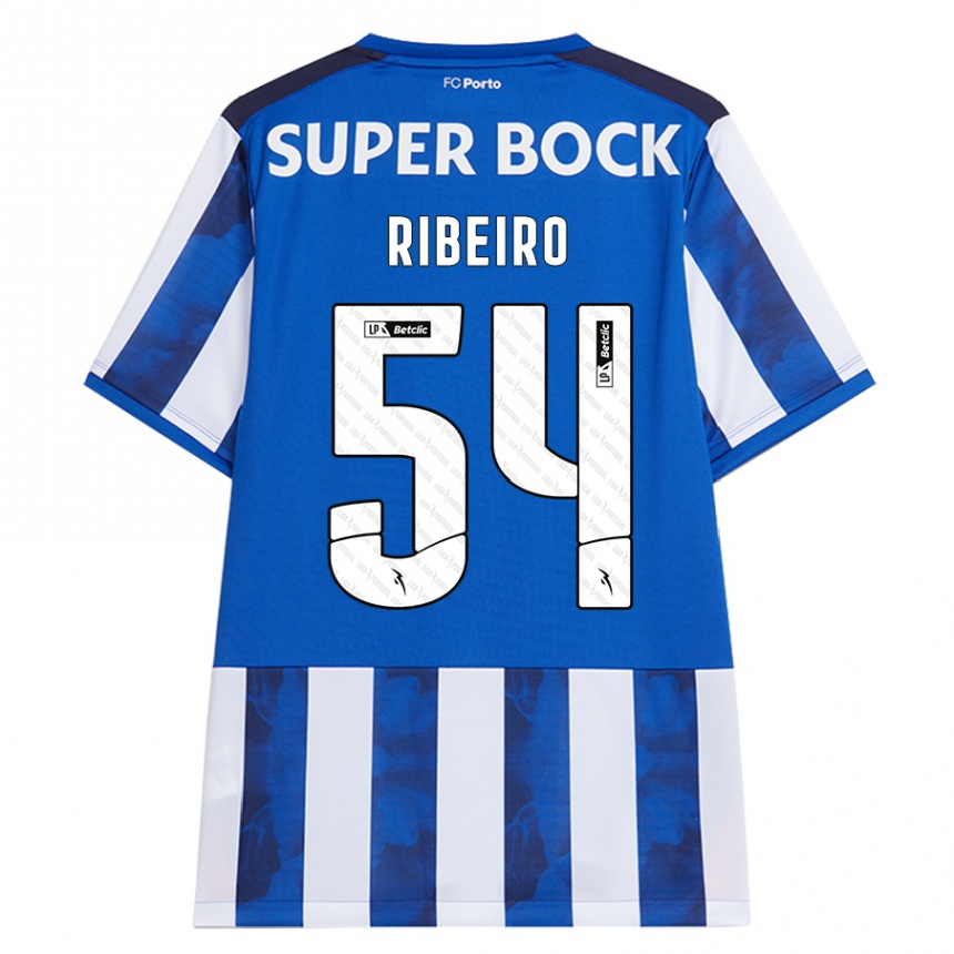 Niño Fútbol Camiseta António Ribeiro #54 Azul Blanco 1ª Equipación 2024/25 Argentina