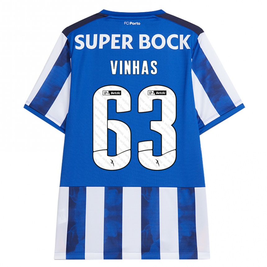 Niño Fútbol Camiseta David Vinhas #63 Azul Blanco 1ª Equipación 2024/25 Argentina