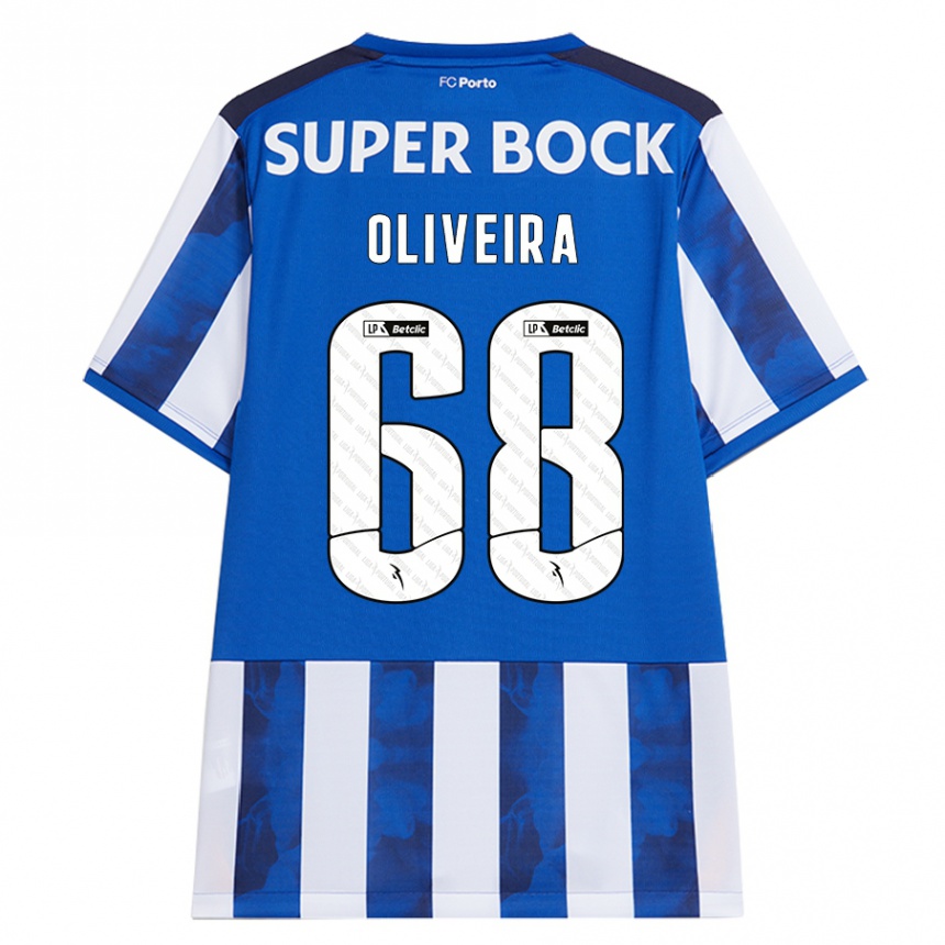 Niño Fútbol Camiseta André Oliveira #68 Azul Blanco 1ª Equipación 2024/25 Argentina