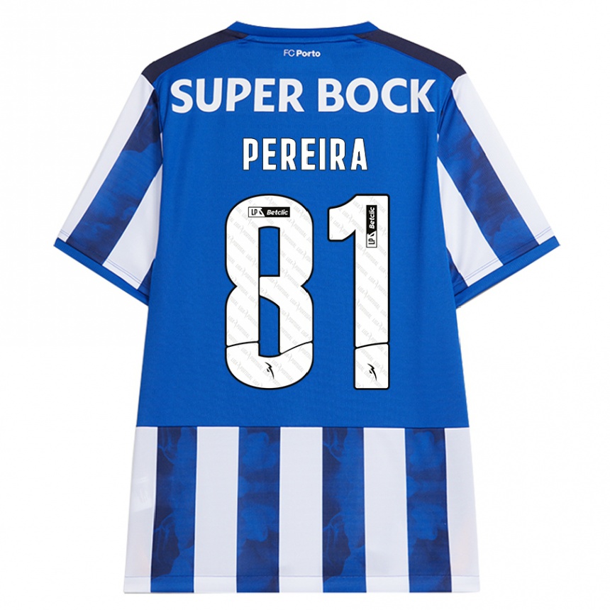 Niño Fútbol Camiseta Martim Pereira #81 Azul Blanco 1ª Equipación 2024/25 Argentina