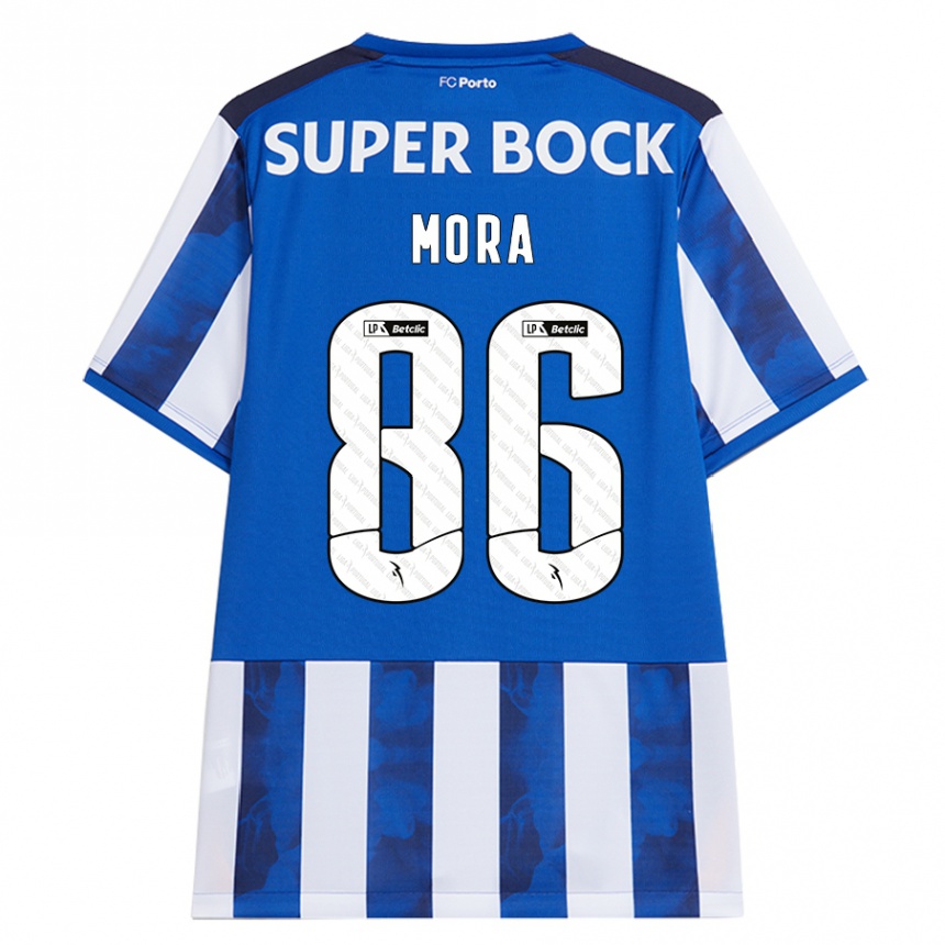 Niño Fútbol Camiseta Rodrigo Mora #86 Azul Blanco 1ª Equipación 2024/25 Argentina