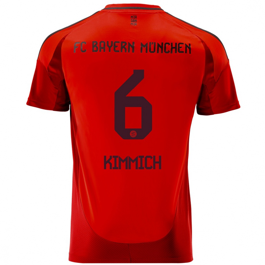 Niño Fútbol Camiseta Joshua Kimmich #6 Rojo 1ª Equipación 2024/25 Argentina