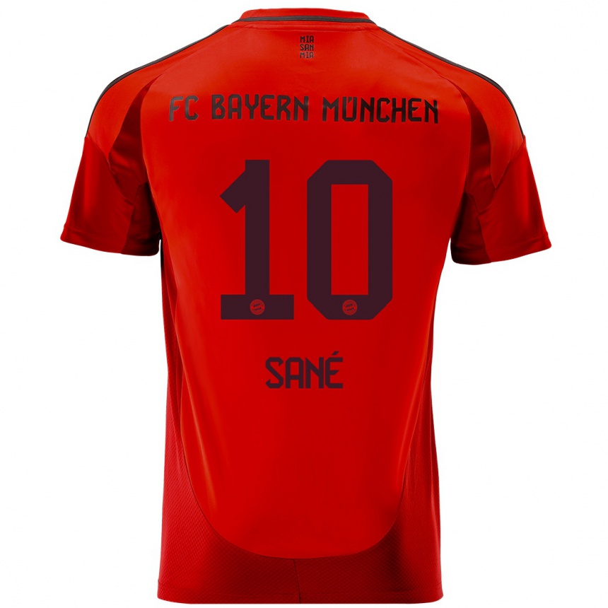 Niño Fútbol Camiseta Leroy Sane #10 Rojo 1ª Equipación 2024/25 Argentina