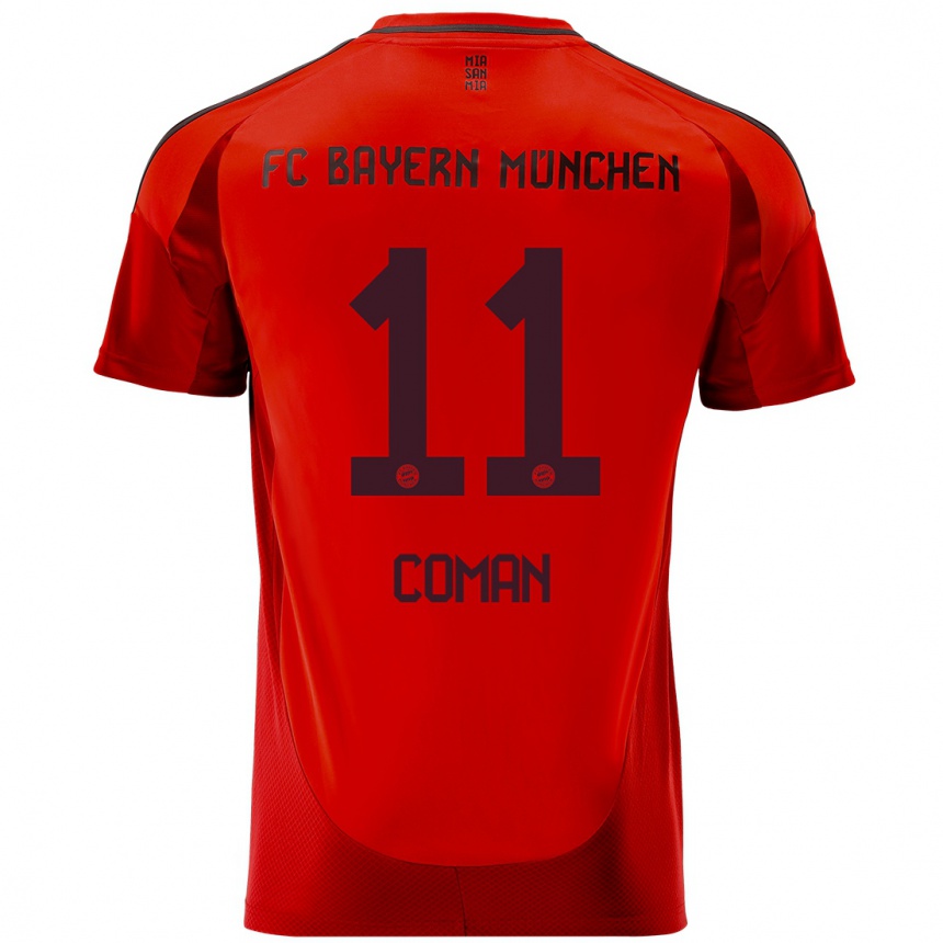 Niño Fútbol Camiseta Kingsley Coman #11 Rojo 1ª Equipación 2024/25 Argentina