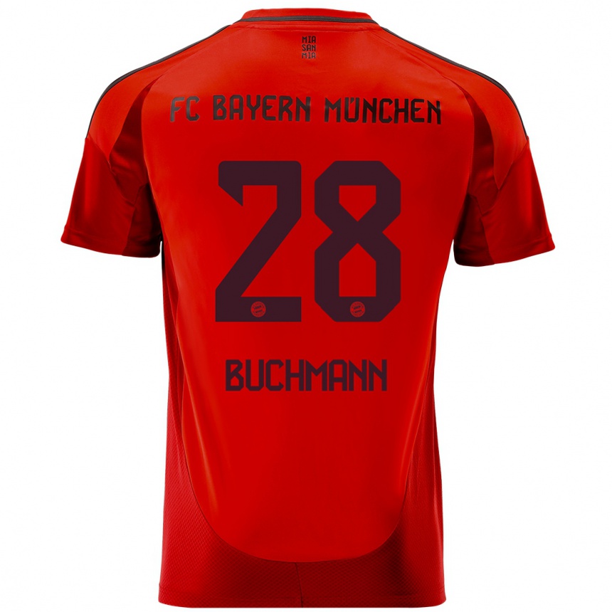 Niño Fútbol Camiseta Tarek Buchmann #28 Rojo 1ª Equipación 2024/25 Argentina