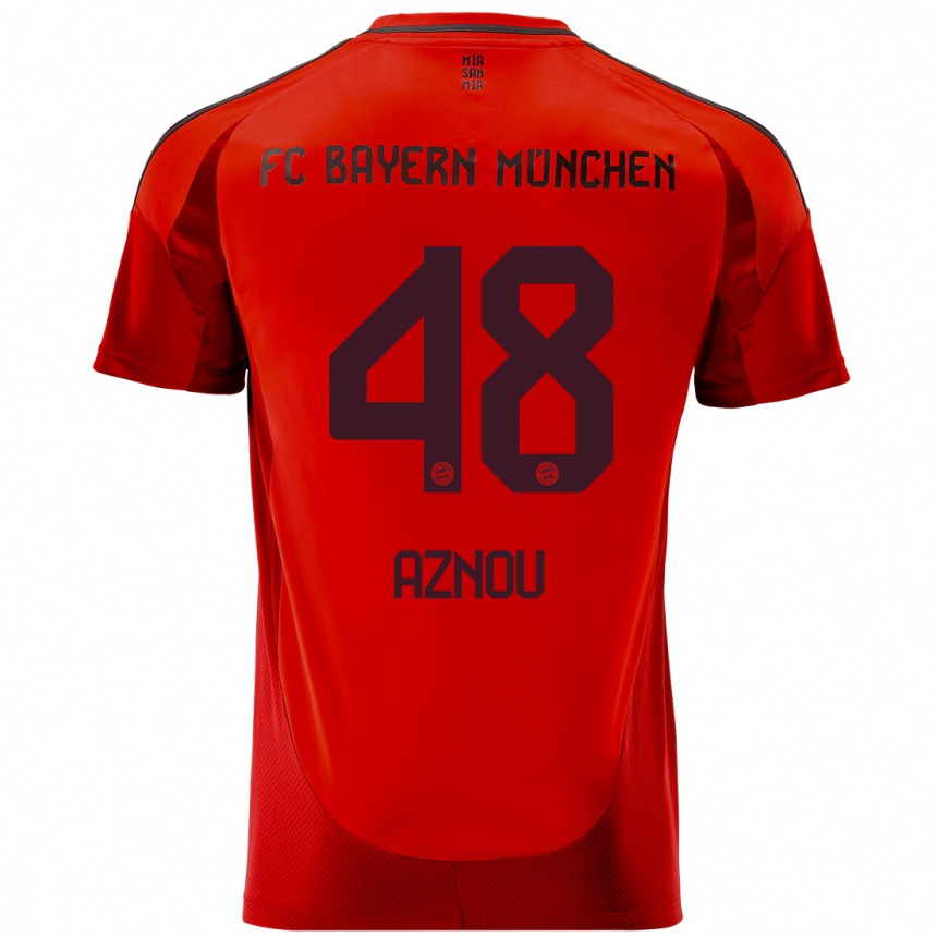 Niño Fútbol Camiseta Adam Aznou #48 Rojo 1ª Equipación 2024/25 Argentina