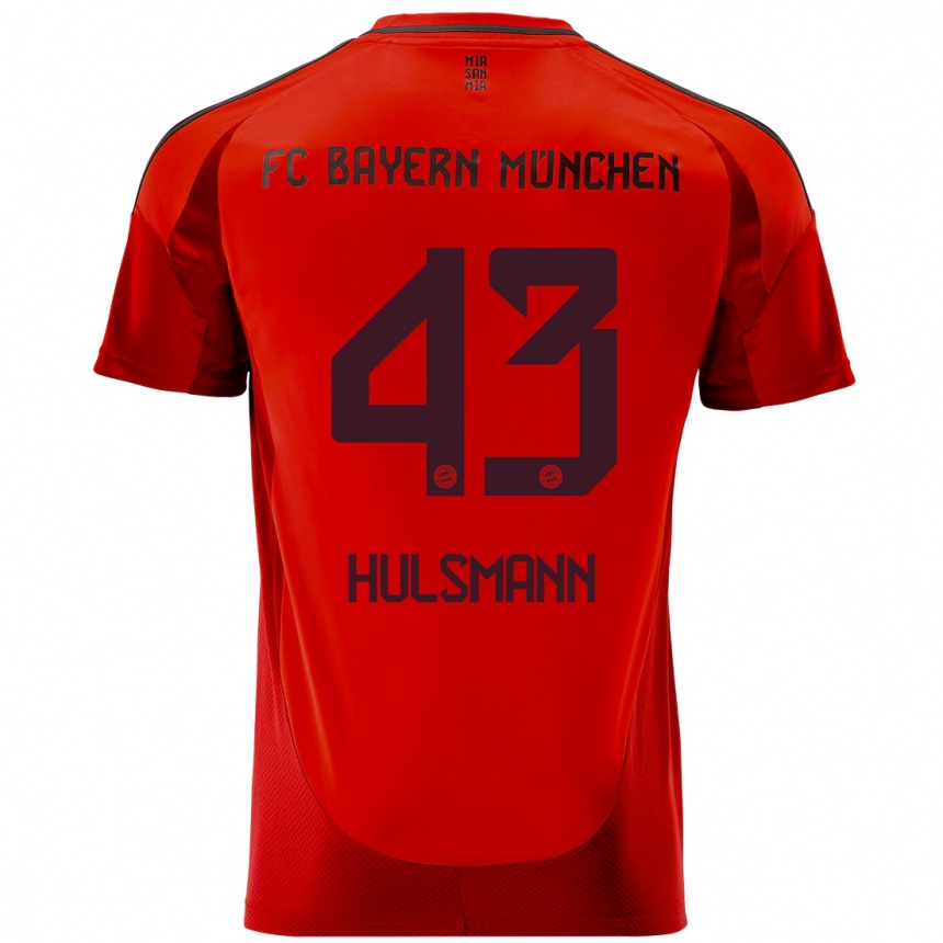 Niño Fútbol Camiseta Tom Hulsmann #43 Rojo 1ª Equipación 2024/25 Argentina