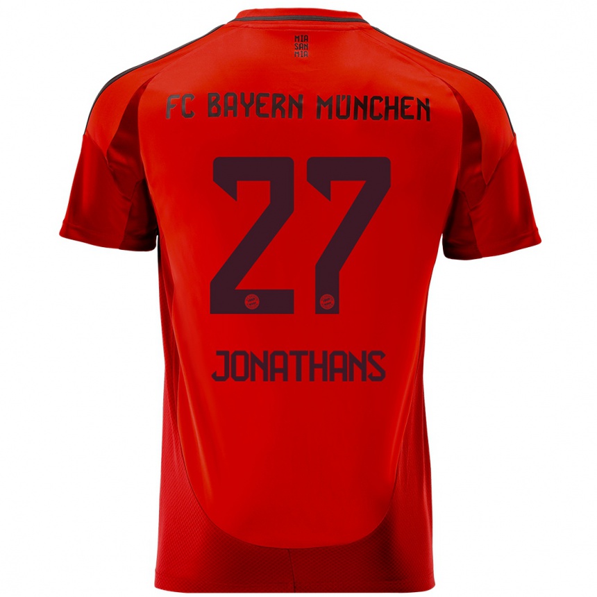 Niño Fútbol Camiseta David Jonathans #27 Rojo 1ª Equipación 2024/25 Argentina