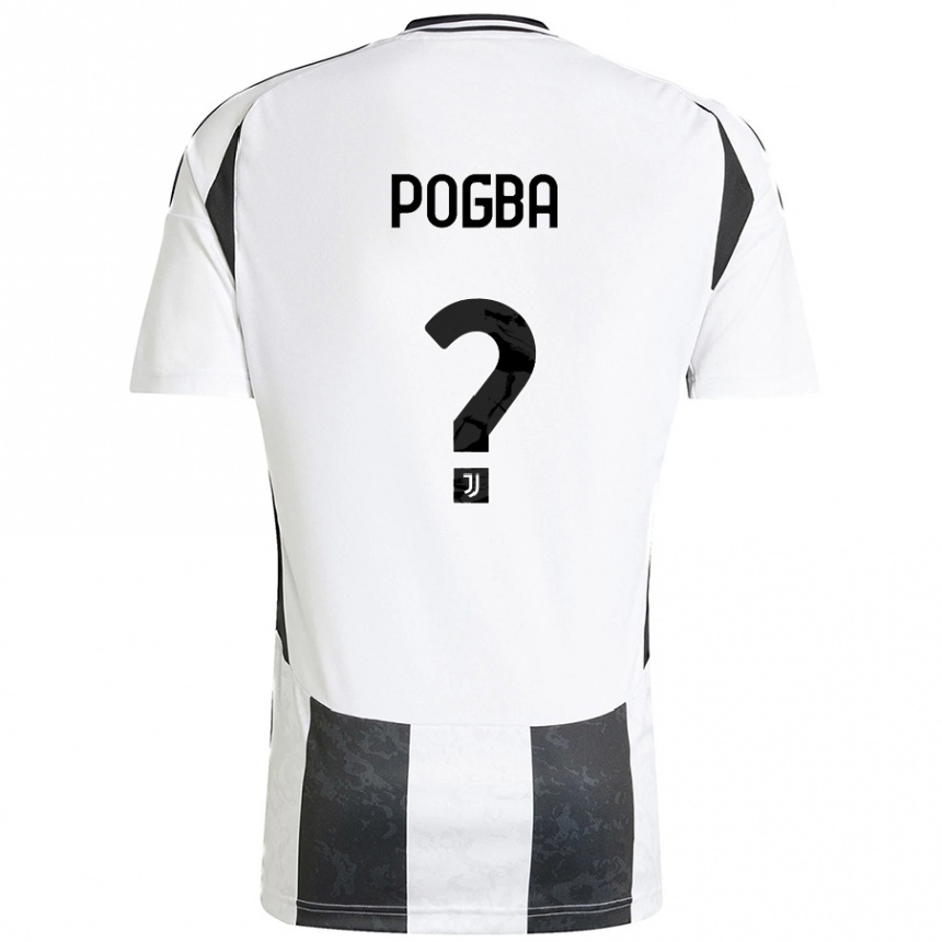 Niño Fútbol Camiseta Paul Pogba #0 Blanco Negro 1ª Equipación 2024/25 Argentina