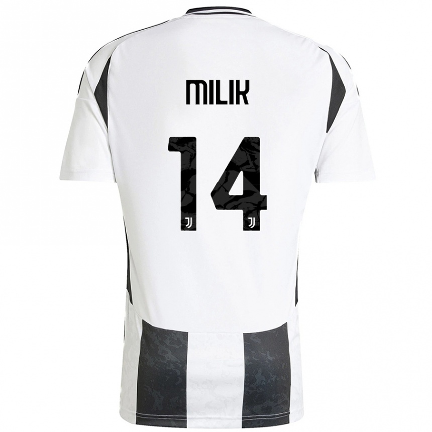 Niño Fútbol Camiseta Arkadiusz Milik #14 Blanco Negro 1ª Equipación 2024/25 Argentina