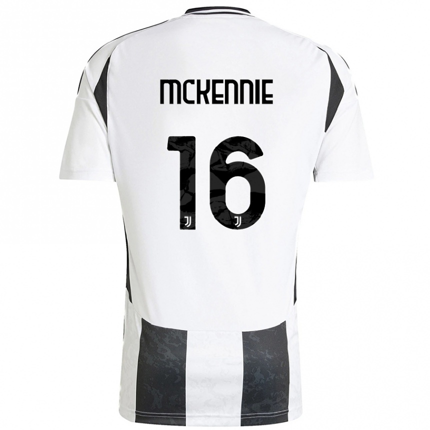 Niño Fútbol Camiseta Weston Mckennie #16 Blanco Negro 1ª Equipación 2024/25 Argentina