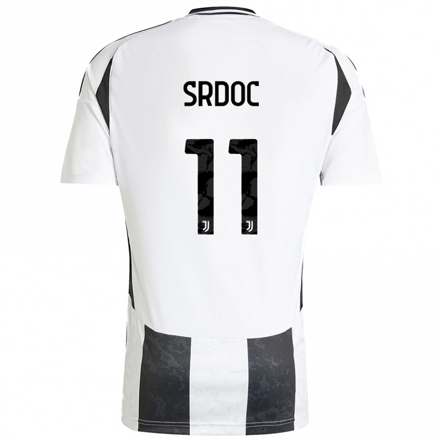 Niño Fútbol Camiseta Ivano Srdoc #11 Blanco Negro 1ª Equipación 2024/25 Argentina