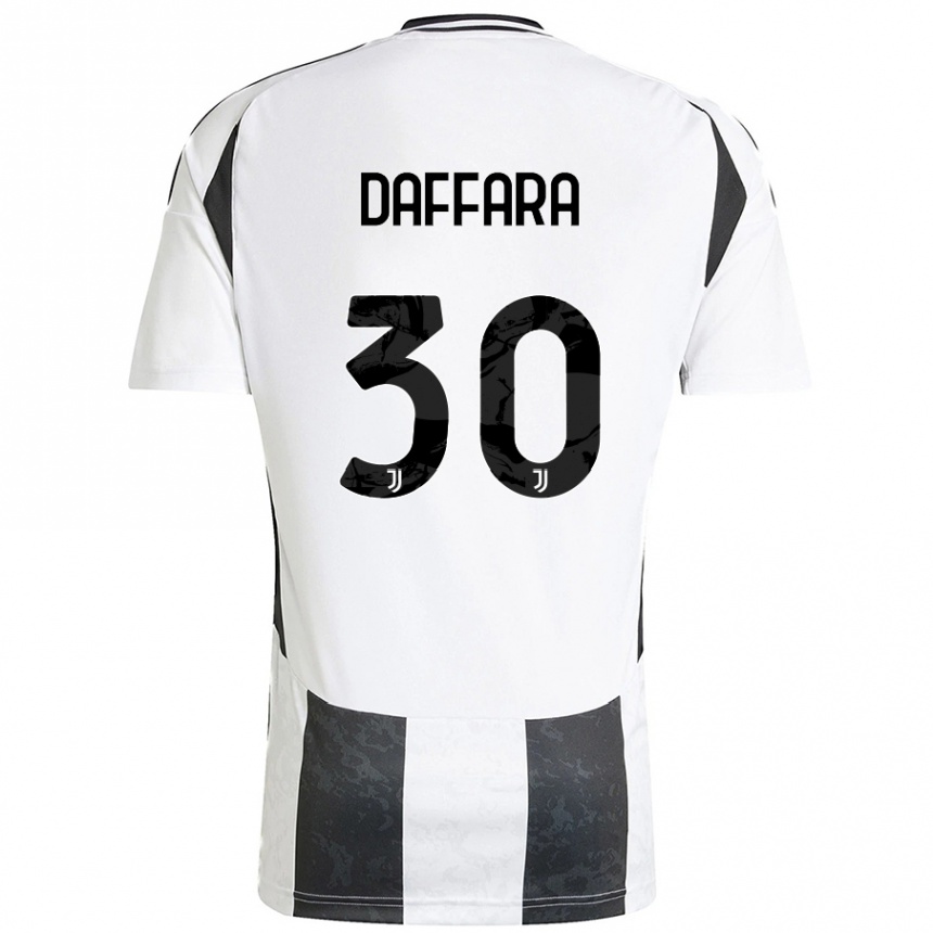 Niño Fútbol Camiseta Giovanni Daffara #30 Blanco Negro 1ª Equipación 2024/25 Argentina