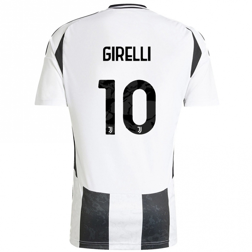 Niño Fútbol Camiseta Cristiana Girelli #10 Blanco Negro 1ª Equipación 2024/25 Argentina