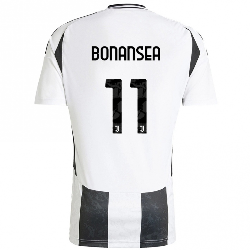 Niño Fútbol Camiseta Barbara Bonansea #11 Blanco Negro 1ª Equipación 2024/25 Argentina