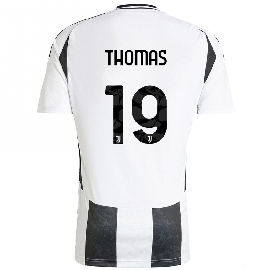 Niño Fútbol Camiseta Lindsey Thomas #19 Blanco Negro 1ª Equipación 2024/25 Argentina