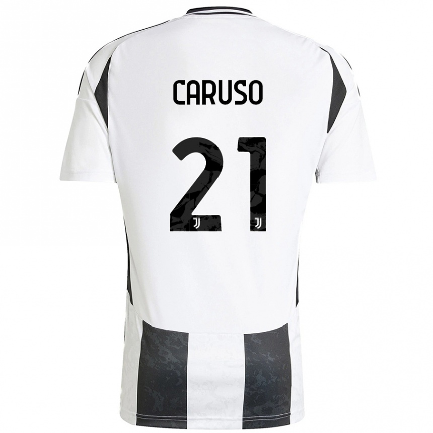 Niño Fútbol Camiseta Arianna Caruso #21 Blanco Negro 1ª Equipación 2024/25 Argentina