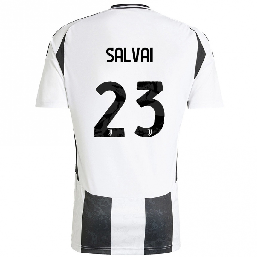 Niño Fútbol Camiseta Cecilia Salvai #23 Blanco Negro 1ª Equipación 2024/25 Argentina