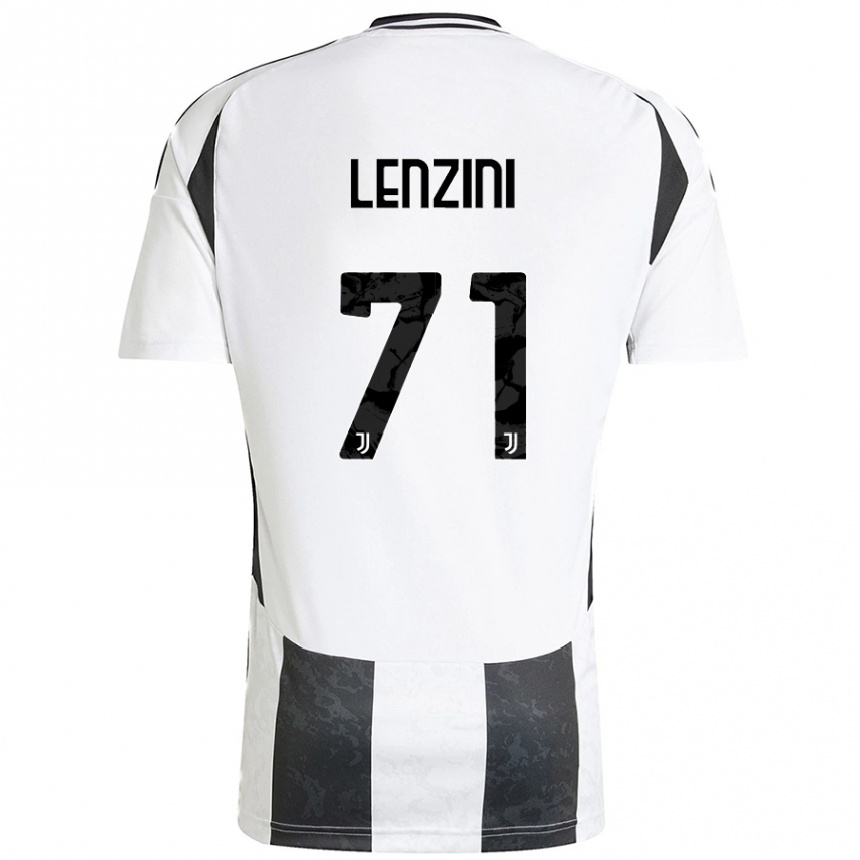 Niño Fútbol Camiseta Martina Lenzini #71 Blanco Negro 1ª Equipación 2024/25 Argentina