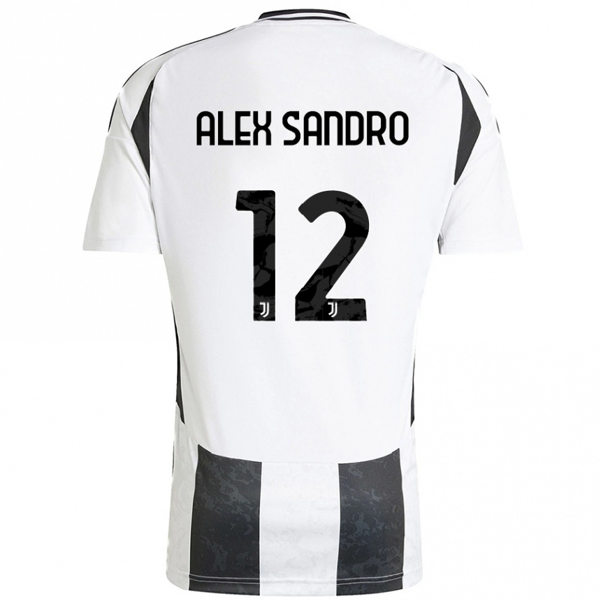 Niño Fútbol Camiseta Alex Sandro #12 Blanco Negro 1ª Equipación 2024/25 Argentina