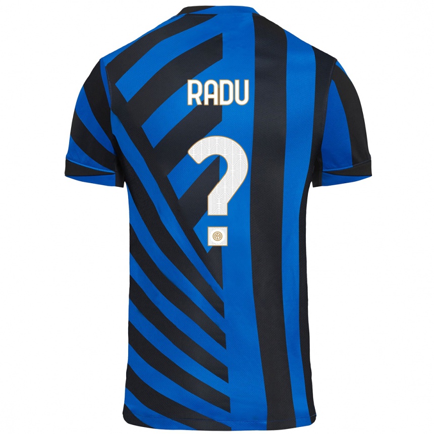 Niño Fútbol Camiseta Andrei Radu #0 Azul Negro 1ª Equipación 2024/25 Argentina