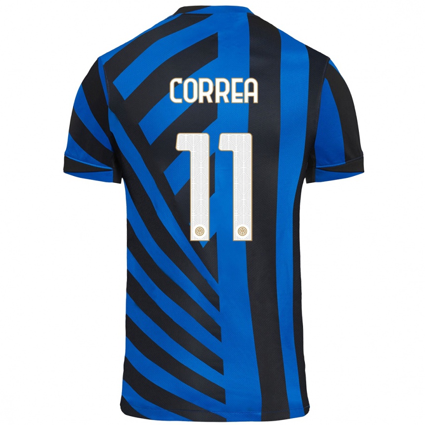 Niño Fútbol Camiseta Joaquin Correa #11 Azul Negro 1ª Equipación 2024/25 Argentina