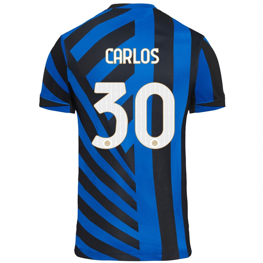 Niño Fútbol Camiseta Carlos Augusto #30 Azul Negro 1ª Equipación 2024/25 Argentina