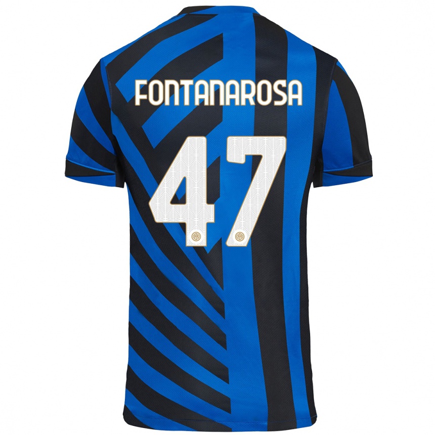 Niño Fútbol Camiseta Alessandro Fontanarosa #47 Azul Negro 1ª Equipación 2024/25 Argentina