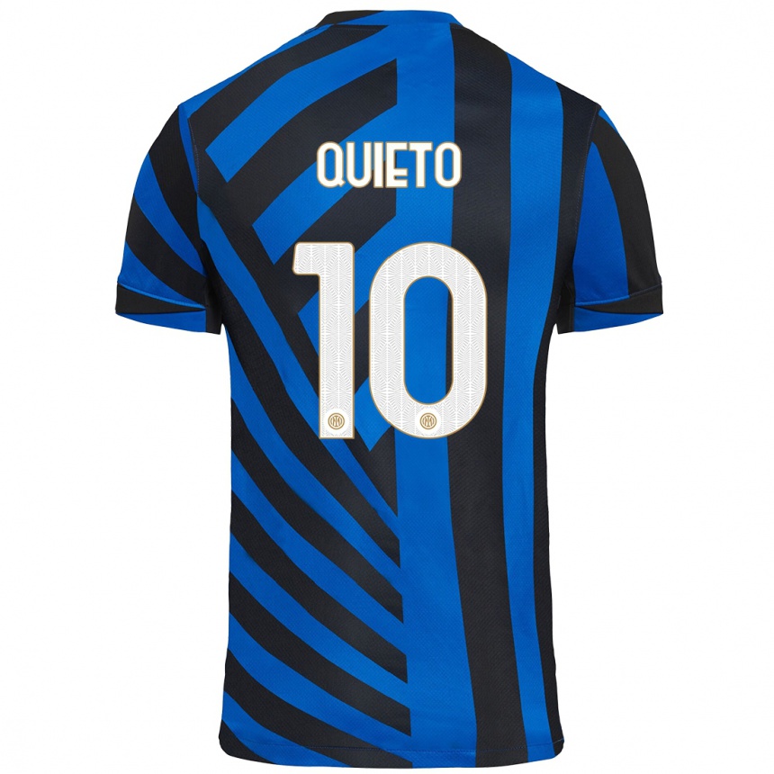 Niño Fútbol Camiseta Daniele Quieto #10 Azul Negro 1ª Equipación 2024/25 Argentina