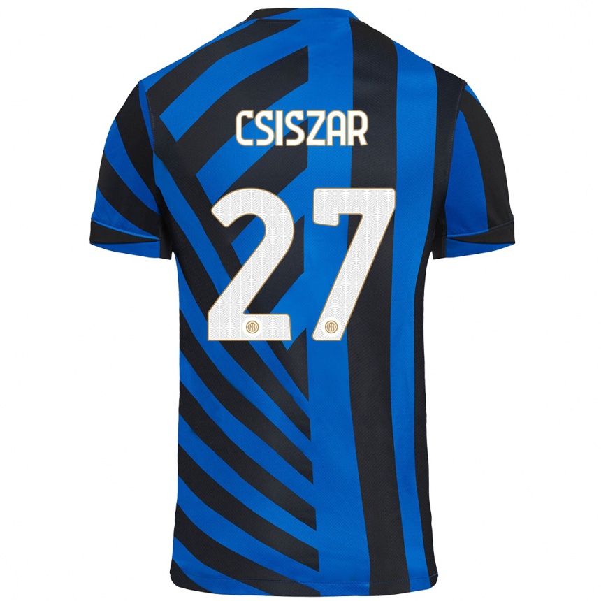 Niño Fútbol Camiseta Henrietta Csiszar #27 Azul Negro 1ª Equipación 2024/25 Argentina