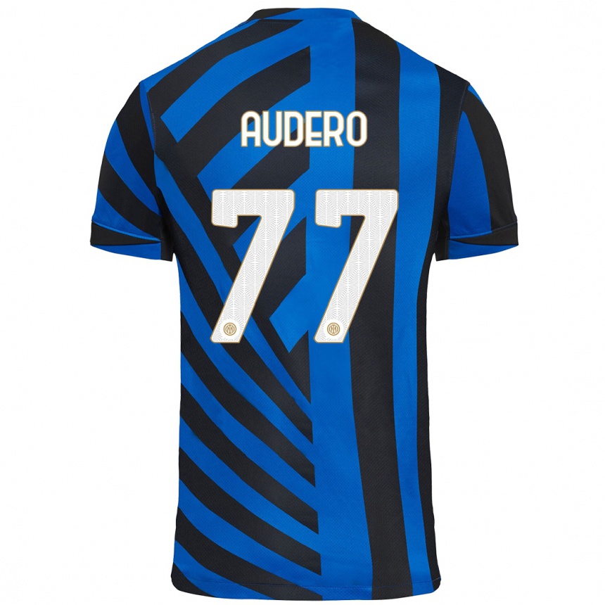 Niño Fútbol Camiseta Emil Audero #77 Azul Negro 1ª Equipación 2024/25 Argentina