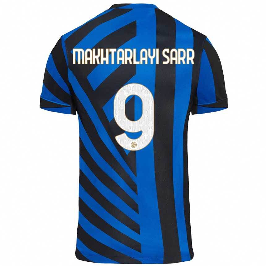 Niño Fútbol Camiseta Amadou Makhtarlayi Sarr #9 Azul Negro 1ª Equipación 2024/25 Argentina