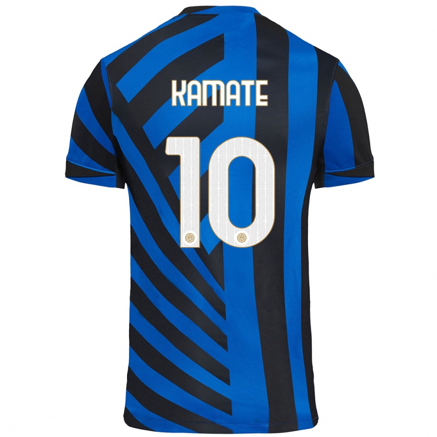 Niño Fútbol Camiseta Issiaka Kamate #10 Azul Negro 1ª Equipación 2024/25 Argentina