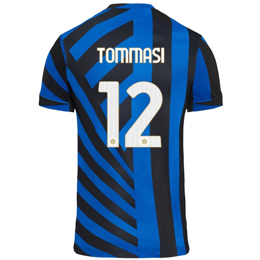 Niño Fútbol Camiseta Francesco Tommasi #12 Azul Negro 1ª Equipación 2024/25 Argentina